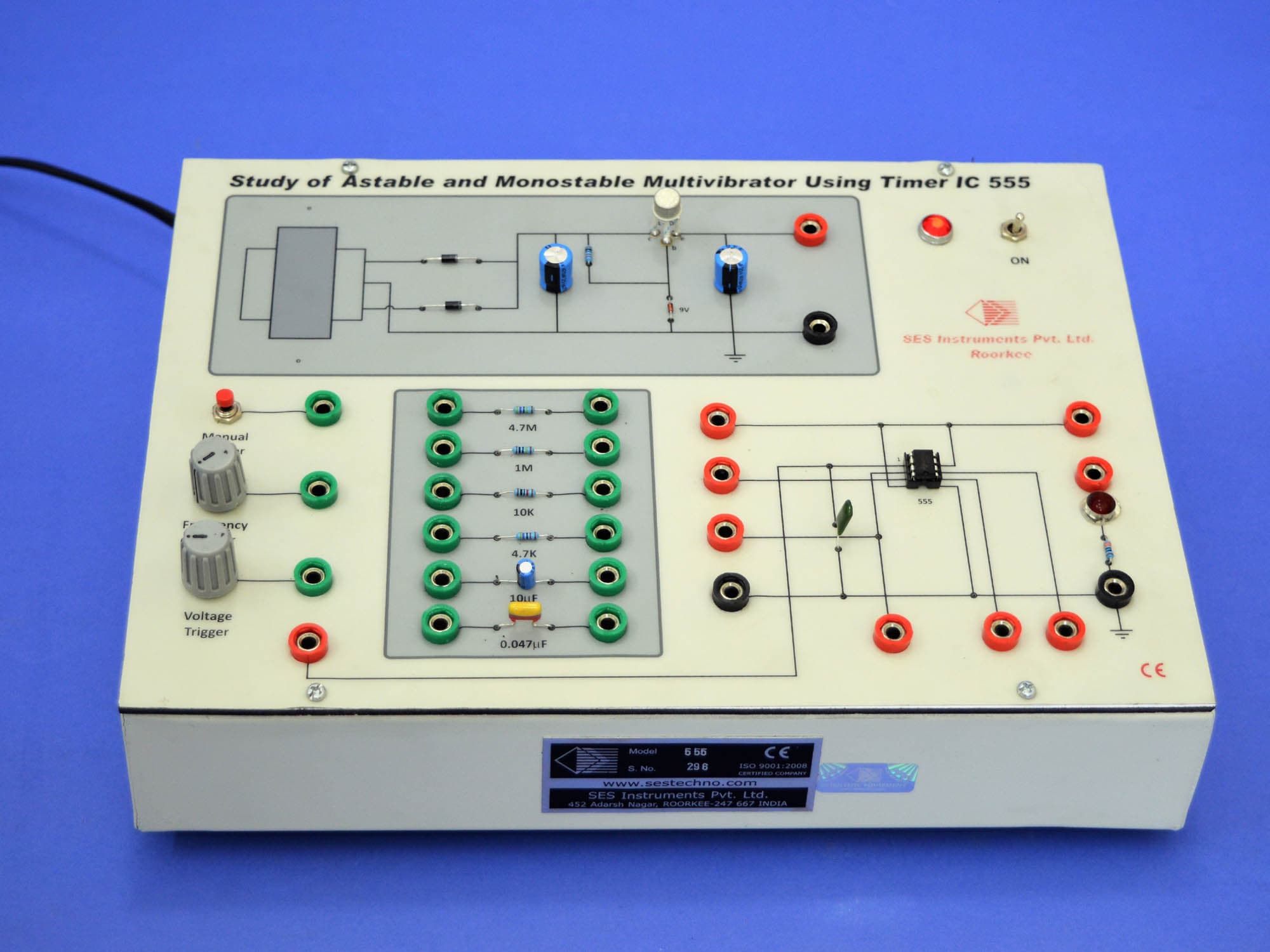 Study of Astable & Monostable Multivibrators using Timer IC (555) — view 1